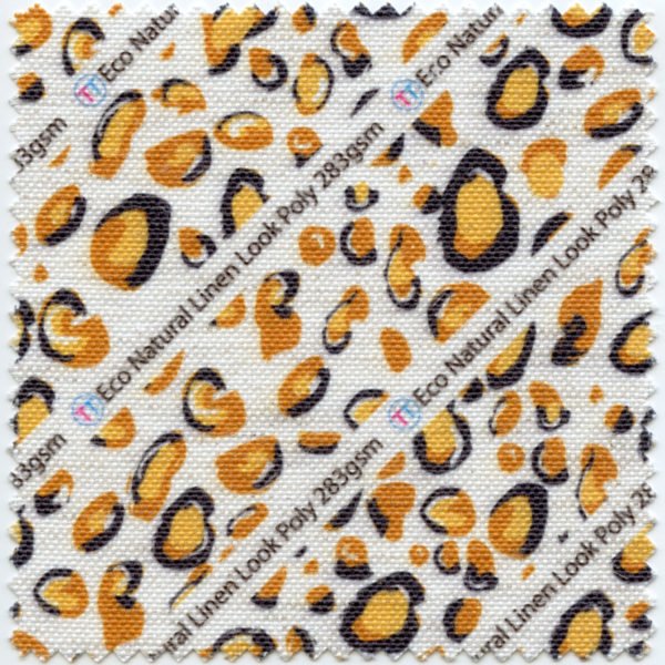 Eco Natural Linen Look Poly Printed Fabric