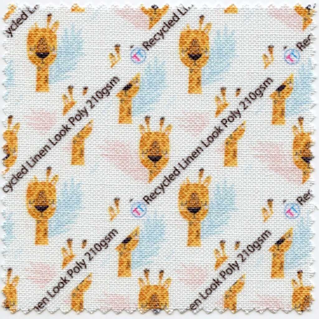 Recycled Linen Look Poly Printed Fabric
