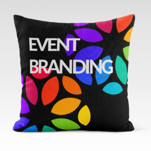 Full colour printed cushion with company logo
