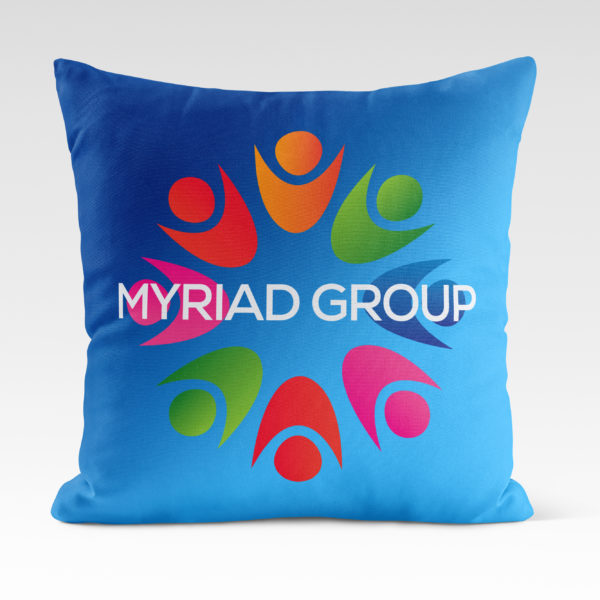 Custom printed cushion with company logo