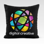Printed cushion with corporate logo