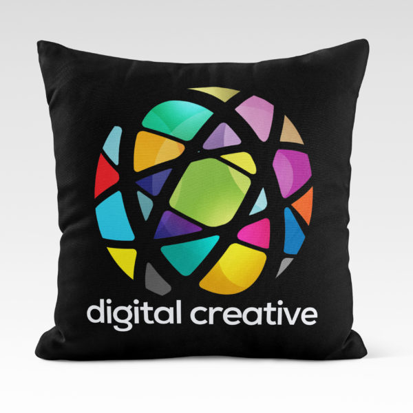 Printed cushion with corporate logo