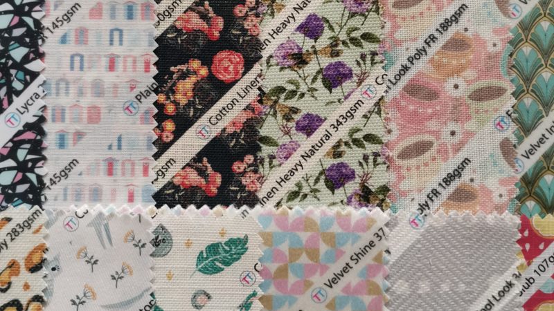 Custom printed fabric samples